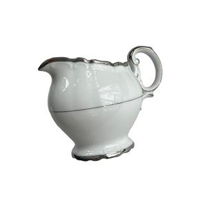 Vintage 1963 Silver Sonata By HARMONY HOUSE FINE CHINA White Silver 8 oz Creamer